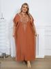 EDOLYNSA Embroidered Women's Batwing Sleeves Kaftan Caftans Fashion Holiday Moo Moo Dresses Loose Cozy Lounge Wear House Dress Wrap Q1653