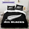 Постельное белье с узором регби All Blacks, Декор для дома, Подарок на день рождения (1 пододеяльник + 2 наволочки, без наполнителя)