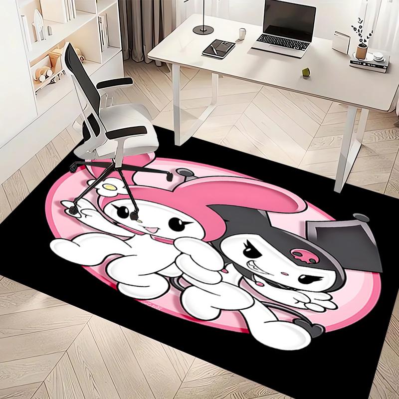 1pc Sanrio My Melody and Kuromi Print Area Rug - Soft, Washable Non-Slip Indoor Mat, Living Room, Home Office Decorative Rug,Office Decorative