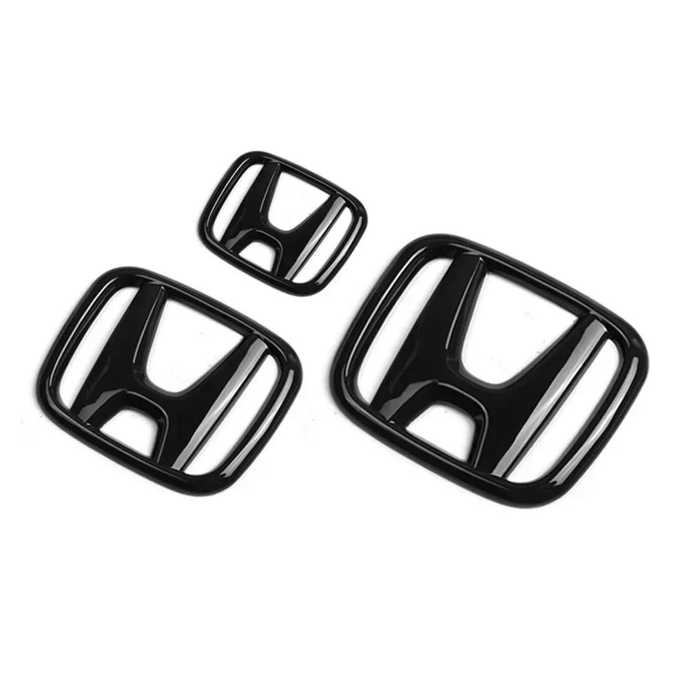 AQF1 Car Modification Suitable for Honda 10th Accord/Civic Black Red Front Logo Covered Rear Logo Steering Wheel Modification Decor