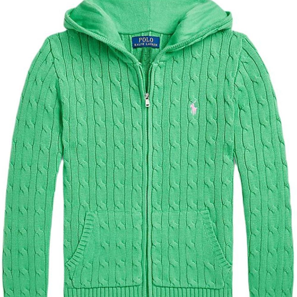 Худи Polo Ralph Lauren на молнии с длинным рукавом Детский свитер Зеленый 323951123-008