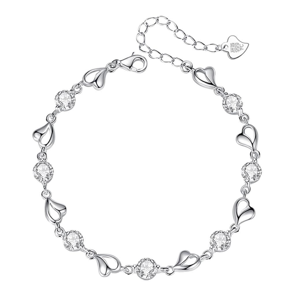 Bracelet for April Power Pure Silver Cubic Popular [Silver Thunder] Women, Birthstone, Stone, Beads, Allergy-Free, High-Grade Zirconia, Amulet,