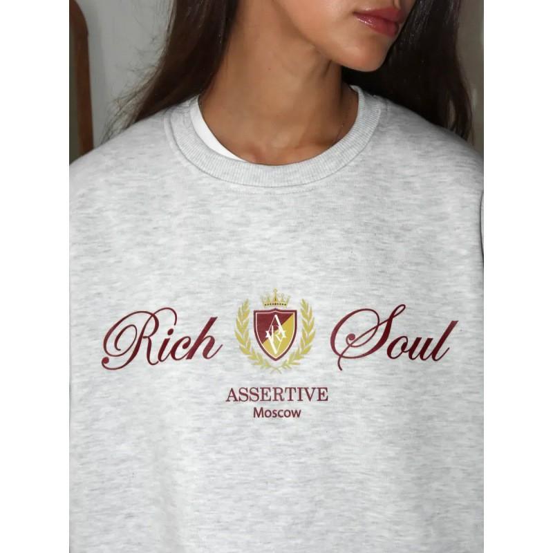 Oversize Womens Sweatshirt Loose Fit Round Neck Long Sleeve Casual Style 2025