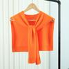 Korean Knitted Shawl Air-Conditioned Room Female Blouse Shoulders Fake Collar Cape Knotted Scarf Solid Color Neck Guard Scarve