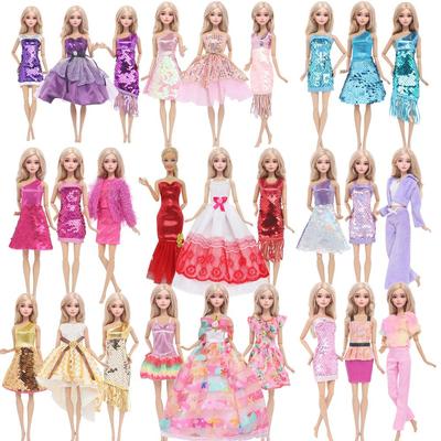 3 шт./компл. Модная одежда и аксессуары для куклы 30 см 11,5'' Кукла принцесса Девочка Блестящее розовое белое фиолетовое платье Наряд Детская игрушка Подарок