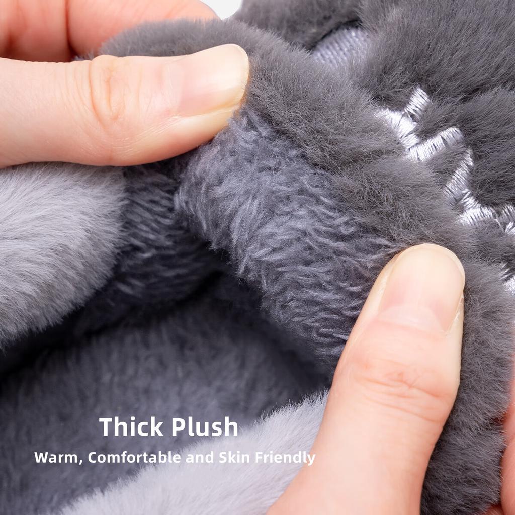 Большие размеры Мужские домашние тапочки Зимние теплые плюшевые шлепанцы Парные домашние туфли на плоской подошве Противоскользящие тапочки для спальни Женские осенние меховые шлепанцы