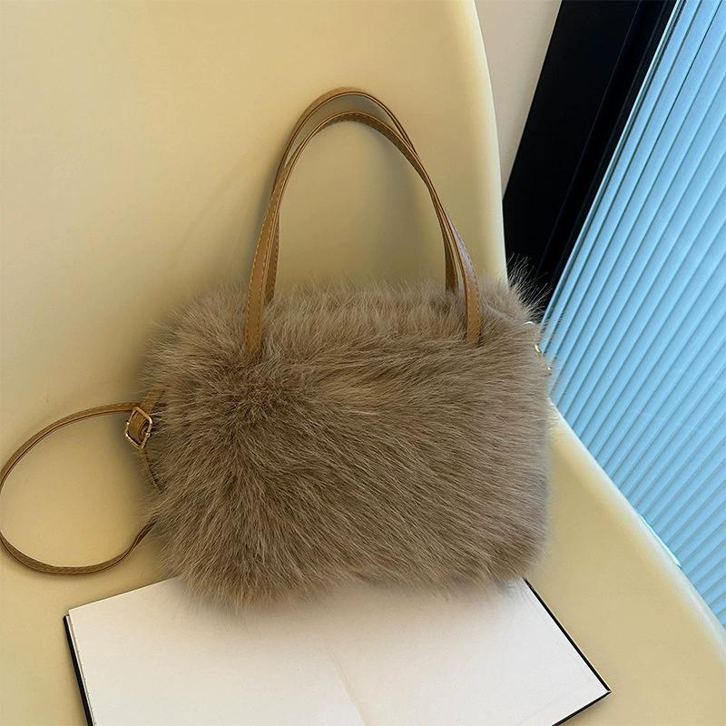 Autumn and Winter New Furry Bag Fur Crossbody Shoulder Strap Plush Bag Versatile Large Capacity Handbag for Women