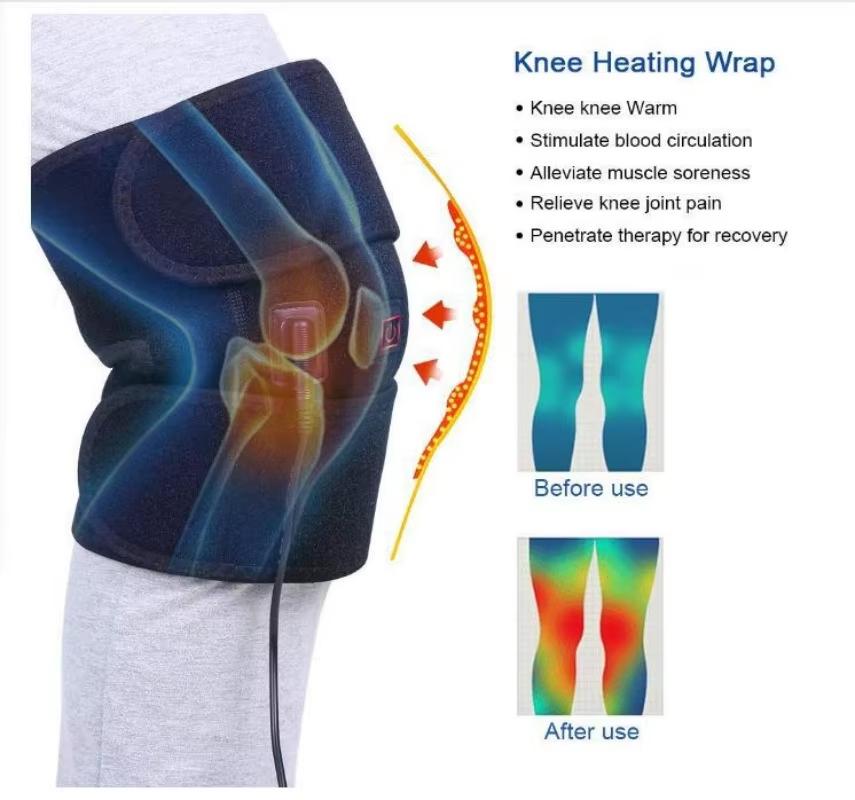 Electric Knee Heating Pad, USB Attachment, Heat , Arthritis Support, Pain Relief, Old Cold Legs