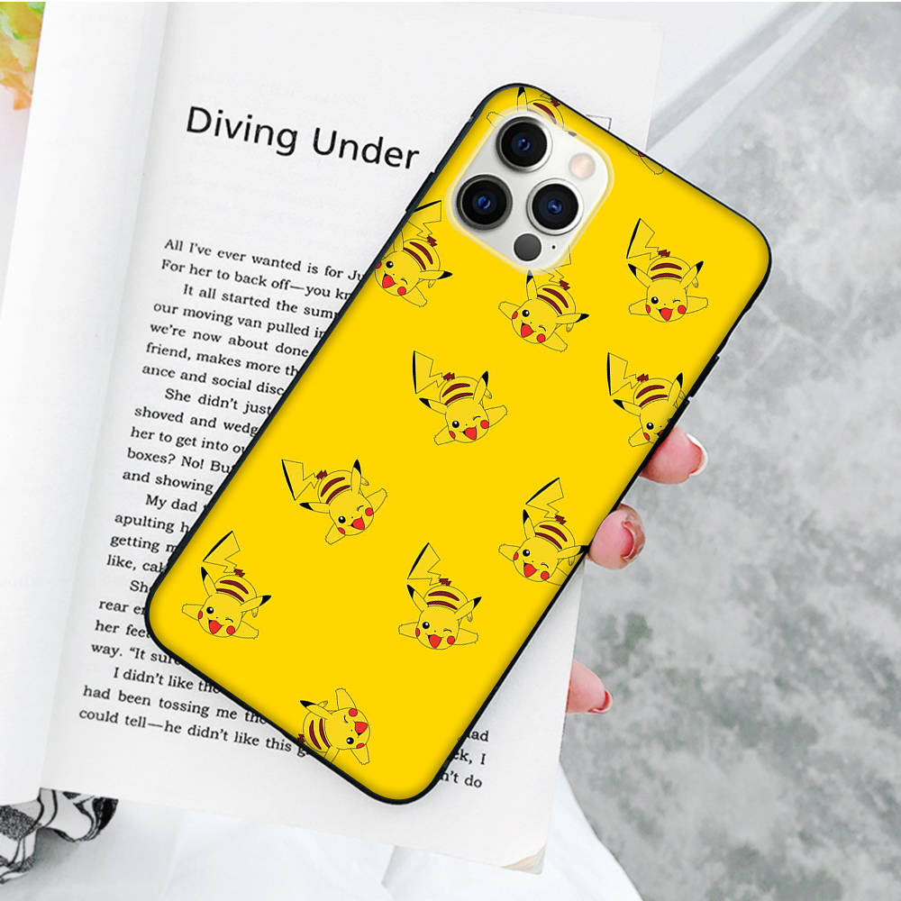 JP38 Pokemon Pikachu Black Soft Case for Xiaomi Poco X6 X4 M5 M6 F5 F6 C65 C55 C50 C51 C40 Pro Redmi 14C A3X 13C 12C 11T 10A 9C Note 7 6 8A Plus