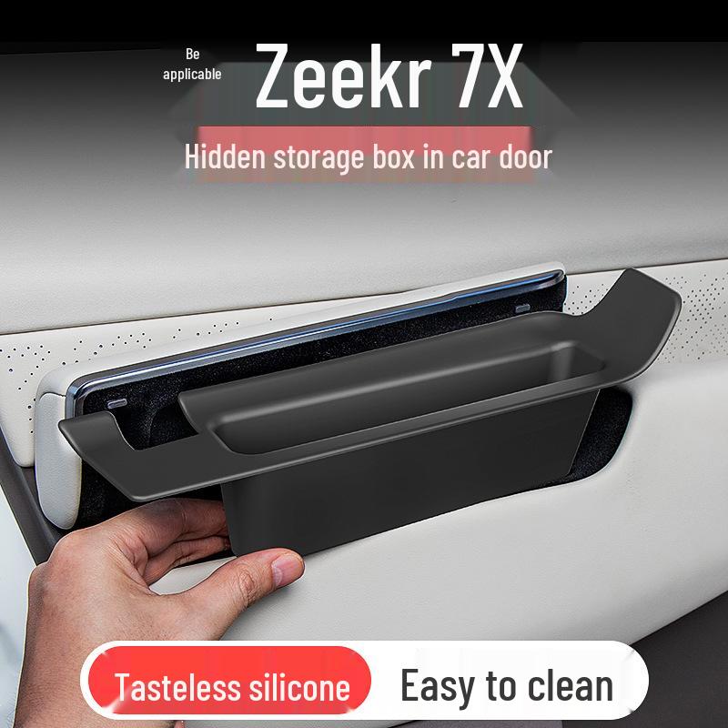 Совместимые скрытые ящики для хранения для 25 моделей Zeekr 7X: Дверь, Центральная консоль, Под сиденьем, Подлокотник из силикона