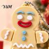 Decorative Key Ring Gingerbread Man Keychain with Movable Joints, 3D Printed Christmas Ornament Hanging for Backpacks Keys, Cute Festive Accessory