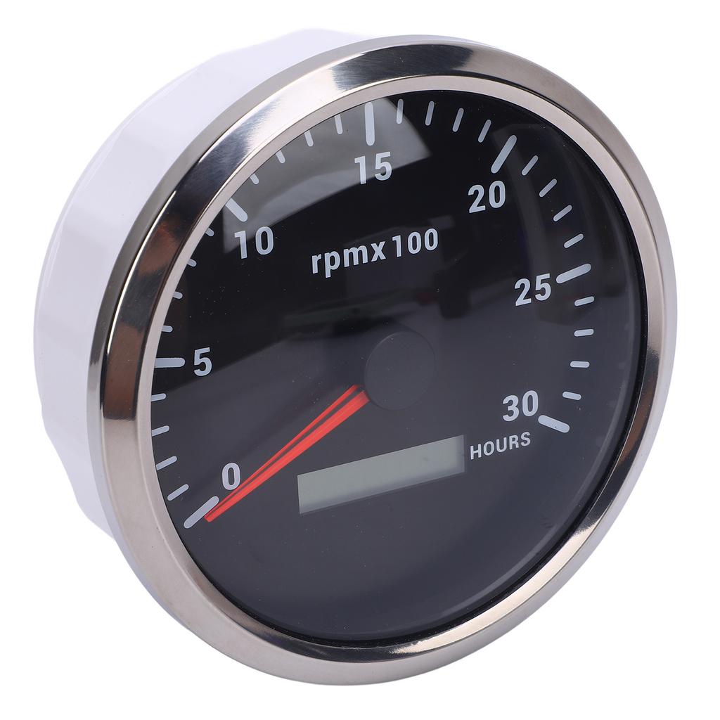 110мм 4 3 8 дюймов Тахометр 7 цветов подсветки DC 9 32В 3000 об/мин Прибор с счетчиком моточасов для автомобиля, яхты, дома на колесах, лодки, грузовика, черный