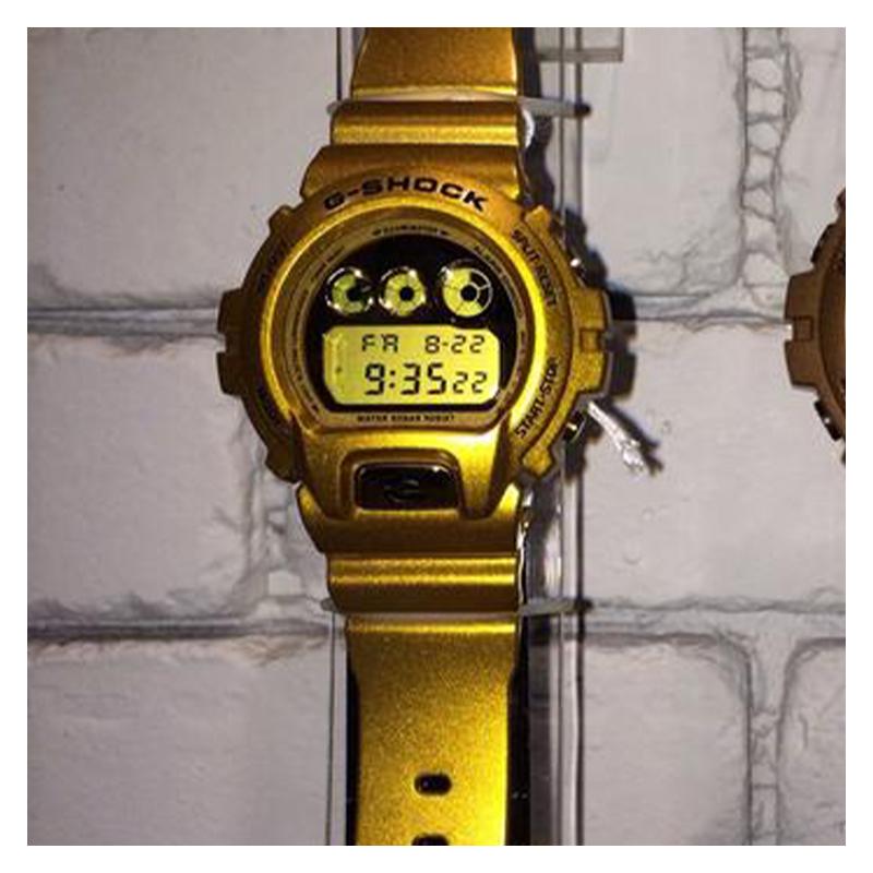 Casio Серия CASIO G-SHOCK модный классический водонепроницаемый будильник таймер ударопрочный 200 метров кварцевый механизм полимерный ремешок Японский и DW-6900GD-9
