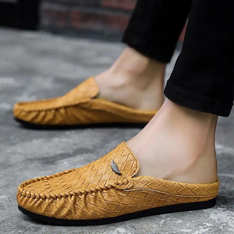 Мужская обувь мюли шлепанцы половина 2024 модные мужские тапочки плоский стиль хлопушки резиновые летняя распродажа Y2k дизайнерские роскошные удобные