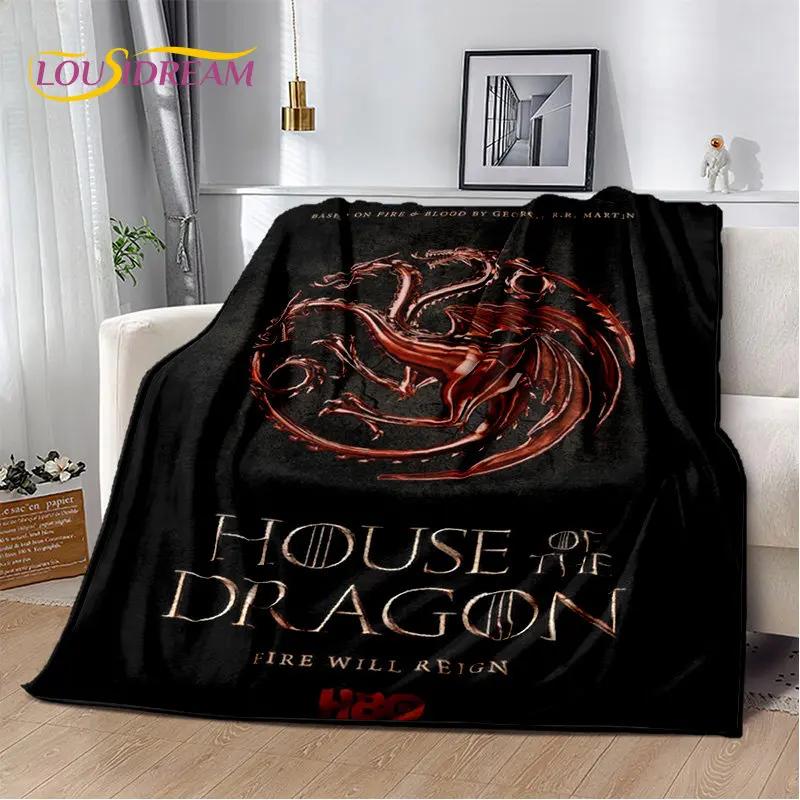 Мягкое плюшевое одеяло House of The Dragon, Фланелевое одеяло-плед для гостиной, спальни, кровати, дивана, пикника, Покрытие для детей