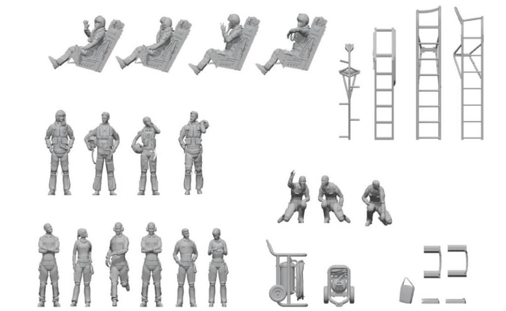 HMA 1/144 USAF Pilot & Ground Crew Set Resin Kit M3-113 (Person)