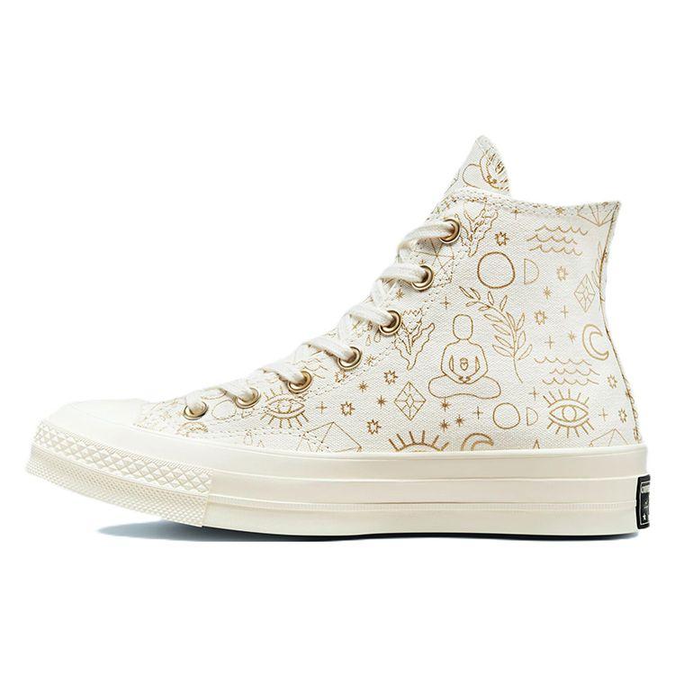 Converse Chuck 70 High Golden Elements Women Sneakers Cream Egret Light-Gold A02207C