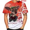 Christmas Men's Fashion T-shirt 3D Printed T-shirt Christmas Short Sleeve Neutral Casual Santa Claus Cartoon T-shirt Fun Children's Gift