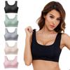 One-Piece Seamless Gathering Padded Bra For Women Solid U Neck Soft Smooth Full Cup Underwear Thin Casual Sleeping Bra