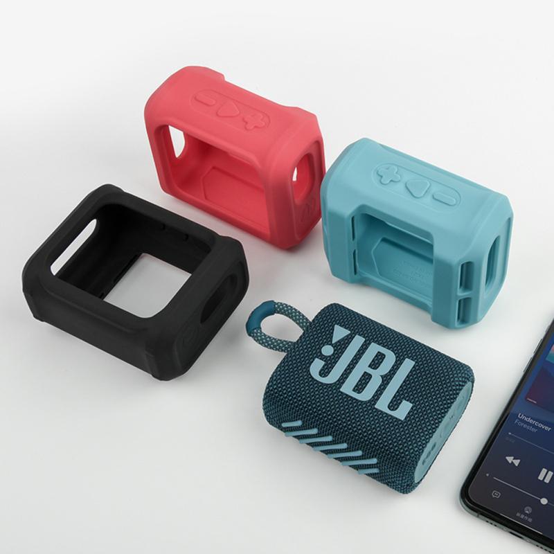 Speaker Protective Bracket Portable Audio Silicone Cover Storage Shell Case Compatible For Jbl Go3