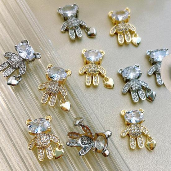 Nail Rhinestone Apply Shape Luxurious Shining Three-dimensional Bear Easy To DIY Nail Art Long Lasting