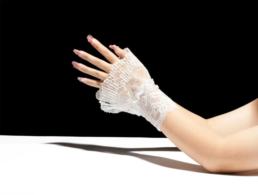 Cross-border Pleated Mesh Lace Sleeves Women's Decorative Cuffs Replacement Fake Sleeves