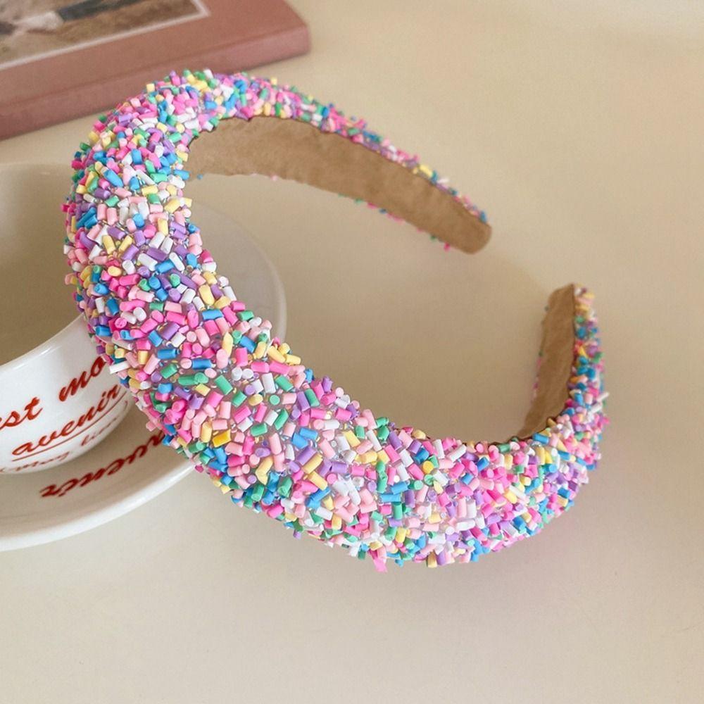 Fashion Star Donut Headband Make Up Face Wash Hair Hoop Candy Color Acrylic Female