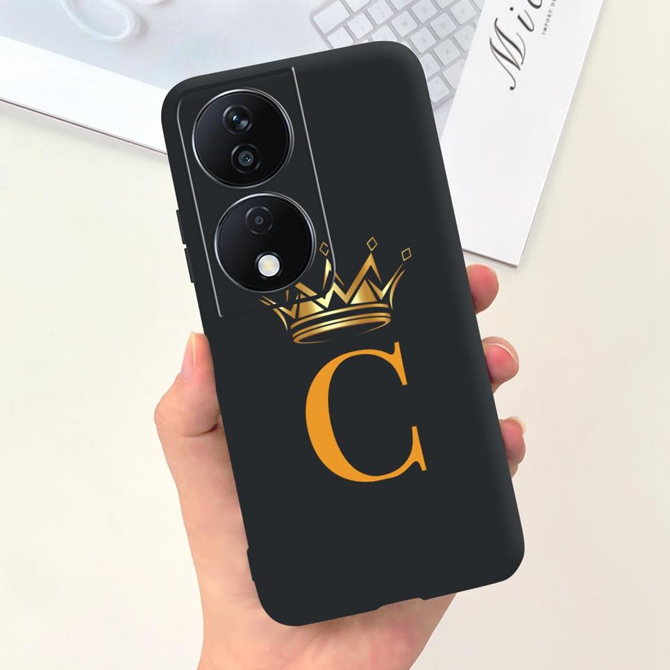 For Honor X7b Case Honor Play 50 Plus Stylish Initials Letter Cover Silicone TPU Phone Cases For Huawei Honor Play 8T Soft Funda