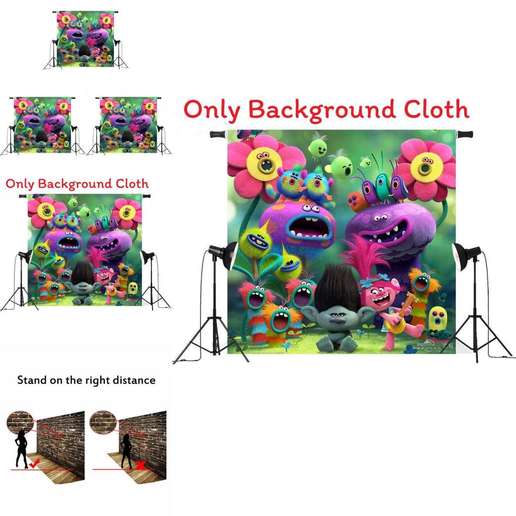 Trolls World Tour Themed Photo Backdrop For Kids Photography Studio Decoration Creative Prop