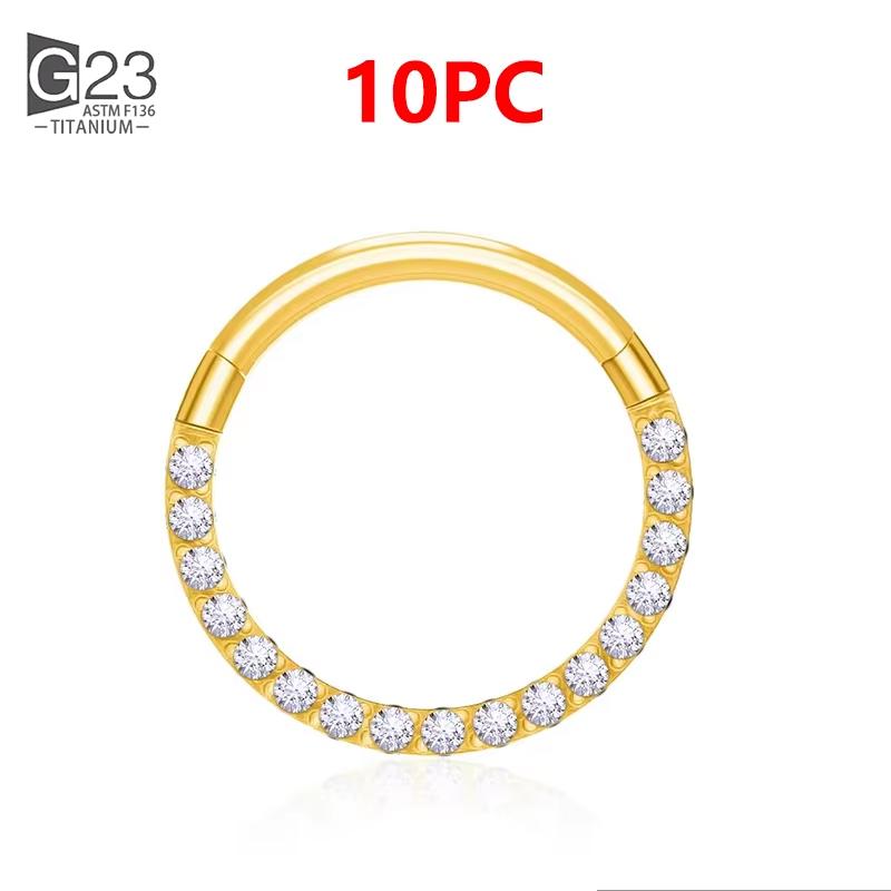 1/10 шт. G23 Титан 14G/16G/18G Кольца для носа Сегментные кольца с шарниром Серьги для хряща уха Трагус Кольца Пирсинг Септум Кликер Украшения для пирсинга