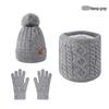 Women's Winter Knitted Hat, Scarf & Gloves Set with Ear Protection - Velvet Lined for Outdoor Warmth