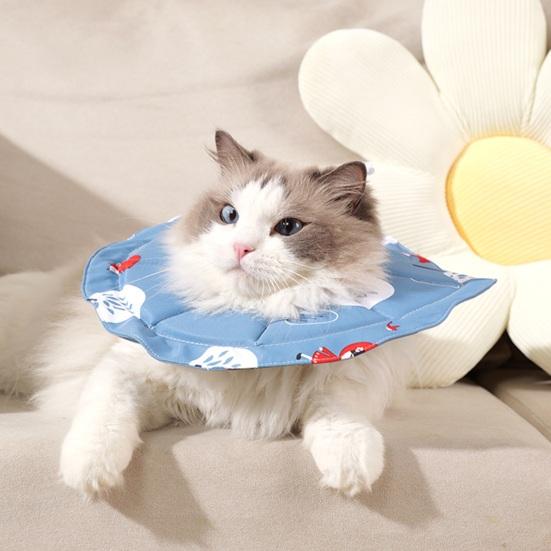 Adjustable Pet Cone Collar Soft Waterproof Recovery Collar for Cats Kittens After Surgery Anti-Bite Elizabethan Neck Cone for Grooming Bathing