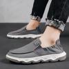 Мужская повседневная обувь, холщовые мокасины, удобные туфли на плоской подошве для мужчин, нескользящие мягкие кроссовки, летние мокасины