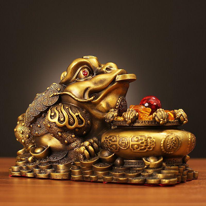 Горшок с сокровищами из чистой меди, золотая жаба, украшения, магазин трехлапых жабы Zhaocai, украшение для гостиной, офиса, подарок на открытие