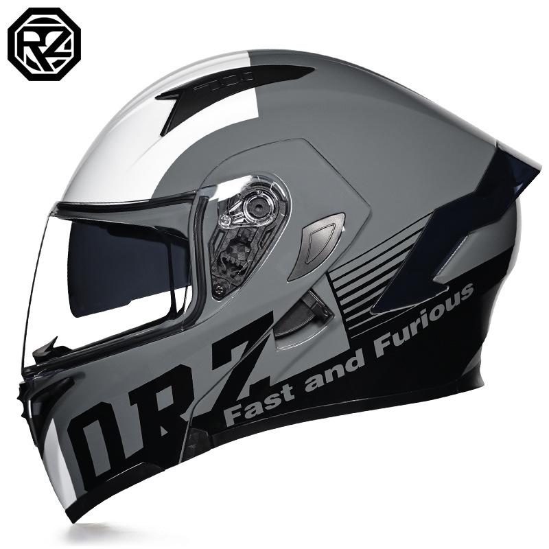 Motorcycle Helmets Men's and Women's Unveiling Helmets Full Helmets Tail Rider Bluetooth Locomotive Men's and Women's Winter Personality Electric