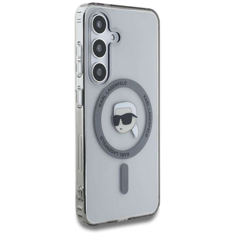 Etui Karl Lagerfeld Button Karl Head     Printed Logo Magsafe Do Samsung Galaxy S25 Czarny