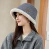 Осенне-зимняя шляпа женская утолщенная шляпа-ведро с необработанными краями, защита ушей, с широкими полями, теплая шляпа-ведро, шляпа-котелок