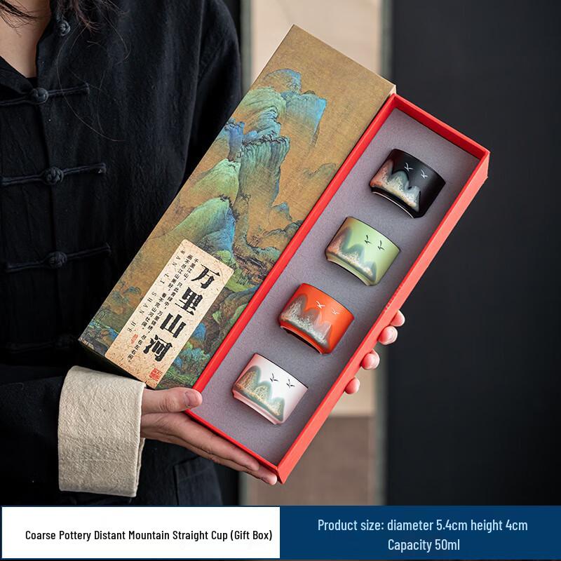 Paibei Thousand Li Rivers and Mountains Ceramic Tea Set