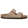 Birkenstock Кожаные дышащие шлепанцы унисекс светло-коричневые 0352203