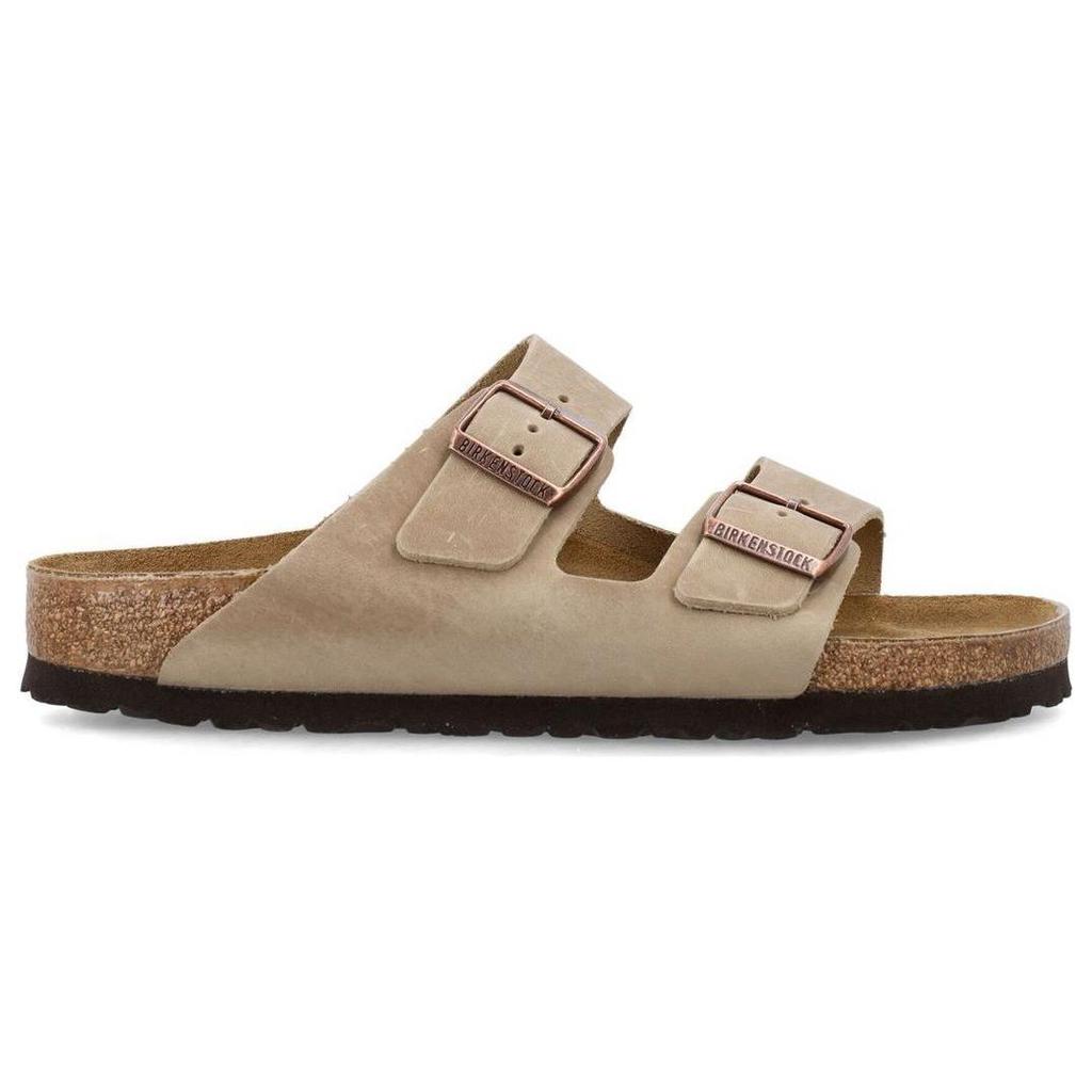 Birkenstock Кожаные дышащие шлепанцы унисекс светло-коричневые 0352203