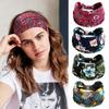 New Boho Elastic Turban Vintage Head Wrap Women Girls Headbands Cotton Soft Flower Print Wide Bandana Hair Accessories
