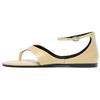 Sheepskin Vintage Open-Toe Strap Sandals 1Cm Women Sandals Light-Beige 1601610002