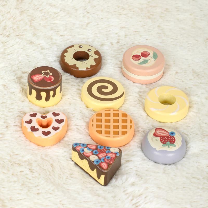Wooden Dessert Kitchen Set: Pretend Play Cake & Ice Cream Afternoon Tea Toy