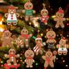 Gingerbread Man Ornaments for Christmas Tree Pendant Assorted Plastic Gingerbread Figurines Ornaments Home Decorations Party Gif