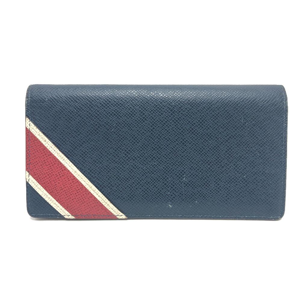 Louis Vuitton M64010 Taiga Stripe Портмоне Brazza Длинный кошелек синий/Бордовый