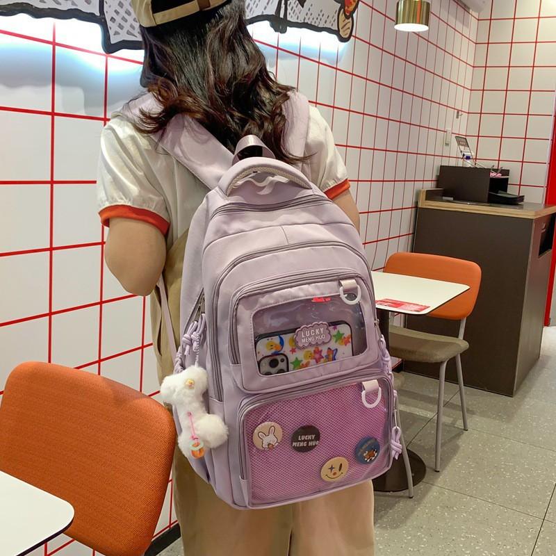 Japanese All-match High-face Value Large-capacity JK Transparent Pain Bag Light Schoolbag Women's Simple Backpack