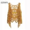 Outside Take Thin Sleeveless Lace Cardigan All-match Shawl Beach Clothes Sunscreen Clothes Women Hollowed Out Air Conditioning Shirt Tide