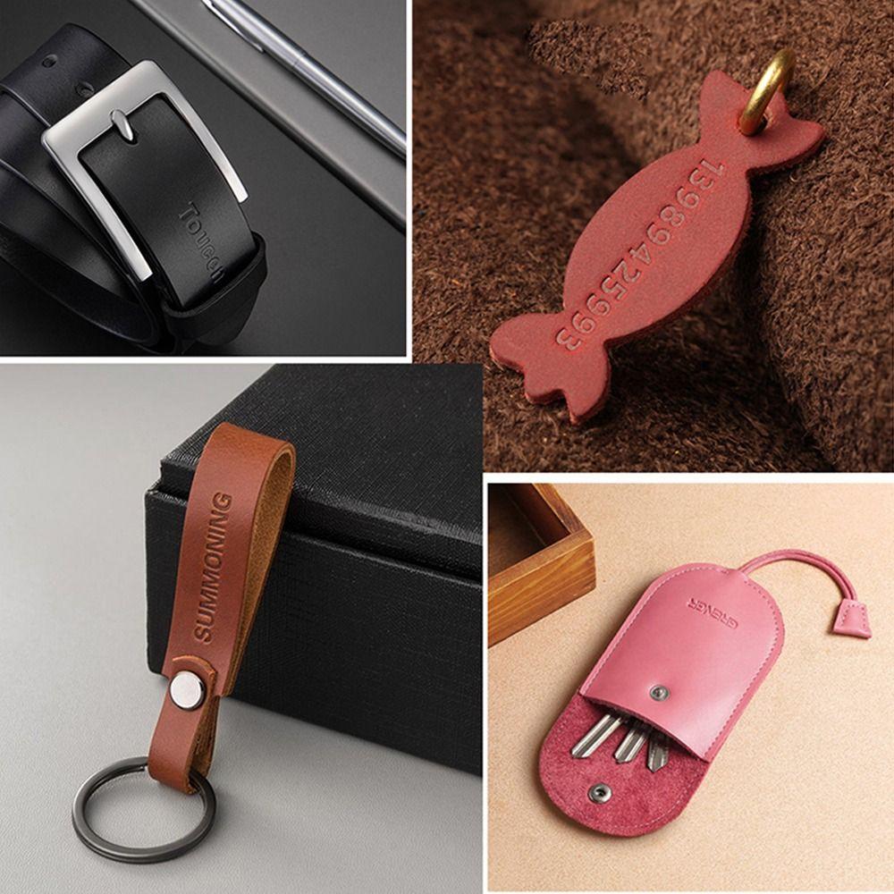 Печать на коже с номером, печать на металлической коже, логотип с прочным штампом с английским алфавитом, изделия из кожи