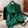 New Winer Warm Cashmere Scarf for Women Fashion Solid Thick Blanket Pashmina Shawl Wrap Female Bufanda Echarpe Foulard