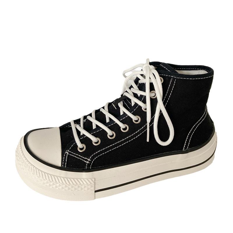 HY-1201 Mango Head High-top Canvas Shoes Women's New Retro Versatile Casual Little White Board Shoes In Summer 2025